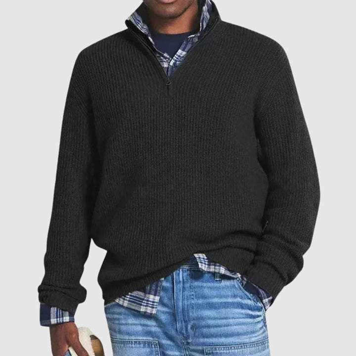 Martino - Refined jumper with half zip