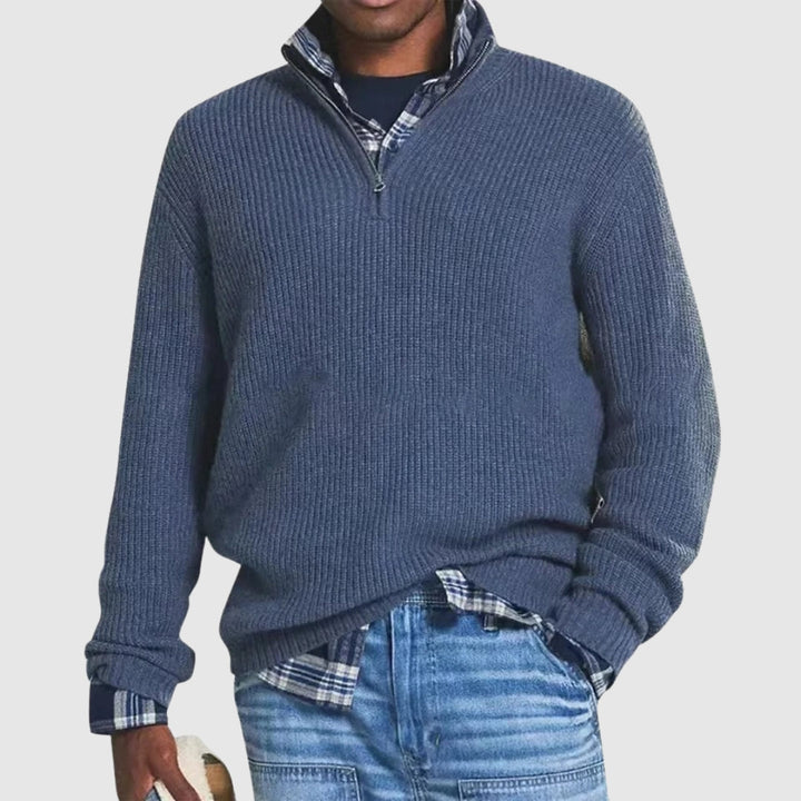 Martino - Refined jumper with half zip